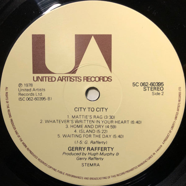 Gerry Rafferty - City To City (LP Tweedehands) - Discords.nl