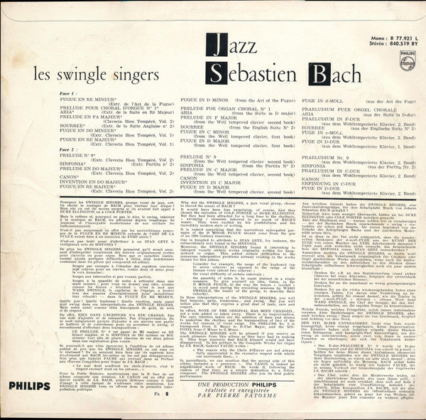 Les Swingle Singers - Jazz Sébastian Bach (LP Tweedehands) - Discords.nl