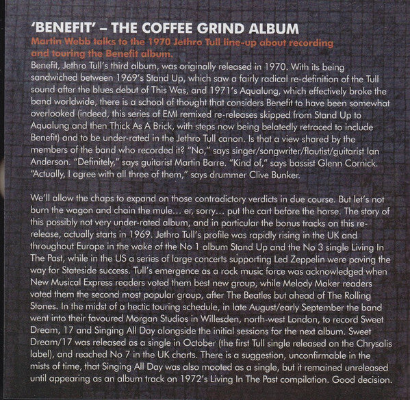 Jethro Tull - Benefit (The Steven Wilson 2013 Stereo Remix) (CD Tweedehands) - Discords.nl