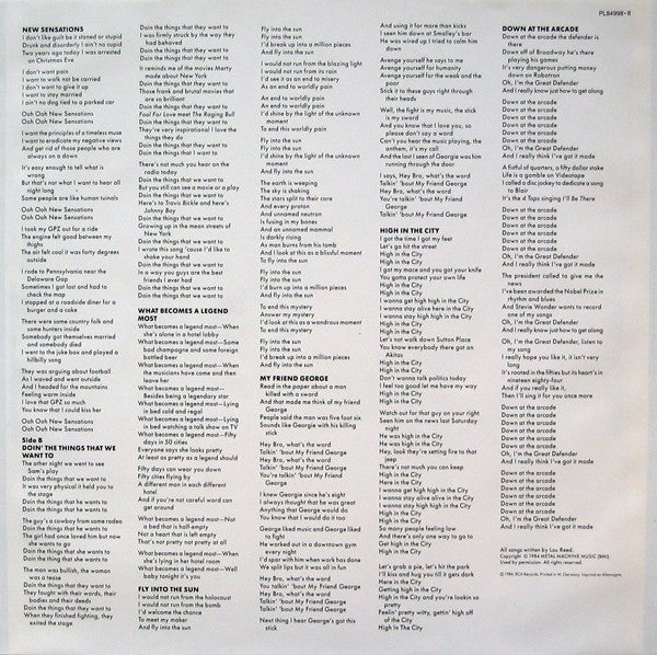 Lou Reed - New Sensations (LP Tweedehands) - Discords.nl
