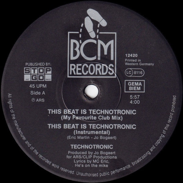 Technotronic Feat. MC Eric - This Beat Is Technotronic (12" Tweedehands) - Discords.nl