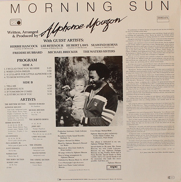 Alphonse Mouzon Feat. Herbie Hancock • Lee Ritenour • Hubert Laws • Freddie Hubbard • Michael Brecker - Morning Sun (LP Tweedehands) - Discords.nl